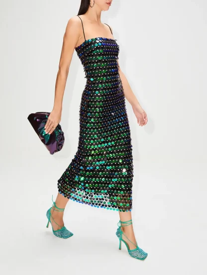 Slim Sequin Spaghetti Strap - Image 5