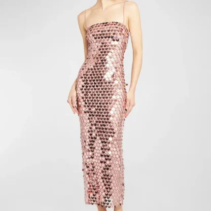 Slim Sequin Spaghetti Strap - Image 8